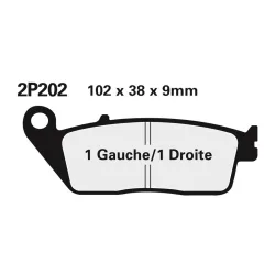 Plaquette de frein Nissin 2P202NS semi-metallique Plaquette de frein Nissin 2P202NS semi-metallique
