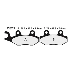Plaquette de frein Nissin 2P211NS semi-metallique Plaquette de frein Nissin 2P211NS semi-metallique
