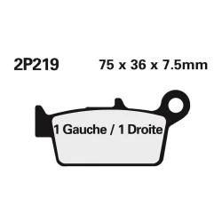 Plaquette de frein Nissin 2P219GS semi-metallique Plaquette de frein Nissin 2P219GS semi-metallique