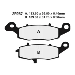 Plaquette de frein Nissin 2P257NS semi-metallique Plaquette de frein Nissin 2P257NS semi-metallique