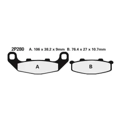 Plaquette de frein Nissin 2P280NS semi-metallique Plaquette de frein Nissin 2P280NS semi-metallique