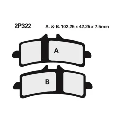 Plaquette de frein Nissin 2P322ST METAL FRITTE Plaquette de frein Nissin 2P322ST METAL FRITTE