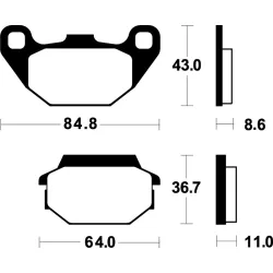 Plaquettes de frein TECNIUM Scooter organique Plaquettes de frein TECNIUM Scooter organique