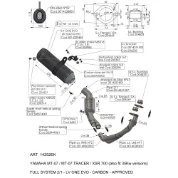 SBK LV ONE EVO 2/1 MT-07 / MT-07 TRACER / XSR 700 CAR with catalyst FULL SYSTEM 2/1
